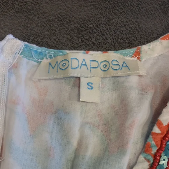 Moda Posa Vibrant Sleeveless Fit And Flare Dress With Starfish And Sea Coral - Picture 8 of 13